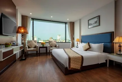 Executive-tweepersoonskamer met tweepersoonsbed of 2 aparte bedden en uitzicht op het park — Skylark Hotel & Spa Ha Noi